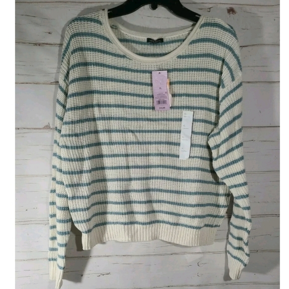 Wild Fable Striped Sweater - Cream and Gray xl - Picture 7 of 9